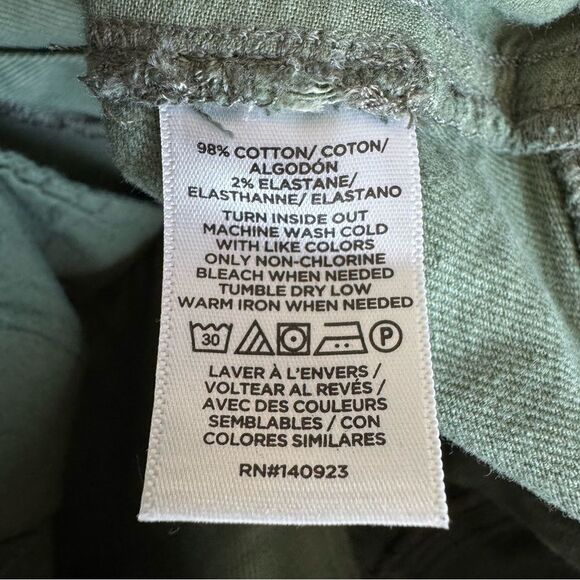 Ann Taylor LOFT High Rise Wide Leg Utility Jeans Army Green Mountain Rosemary - Picture 11 of 11